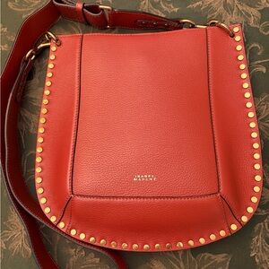 Isabel Marant Terracotta Crossbody Bag with Gold Studs